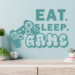 Eat Sleep Game Vinyl Wall Decal Teen Gamer Room Decor - thumbnail 3