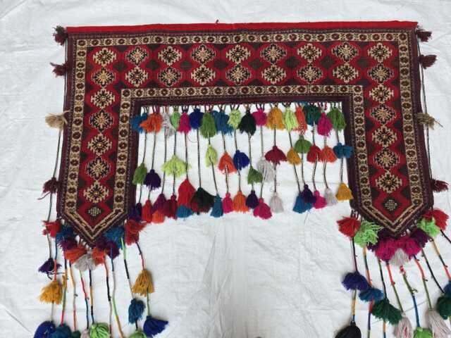 Wall Decor Handwoven Afghan Tapestry 5Ft Wide, Turkmen Tribal Traditional Textile Bohemian Decor - image 1