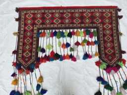 Wall Decor Handwoven Afghan Tapestry 5Ft Wide, Turkmen Tribal Traditional Textile Bohemian Decor - thumbnail 1