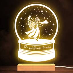 Christmas Snow Globe With An Angel Family Personalised Gift Lamp Night Light - thumbnail 1