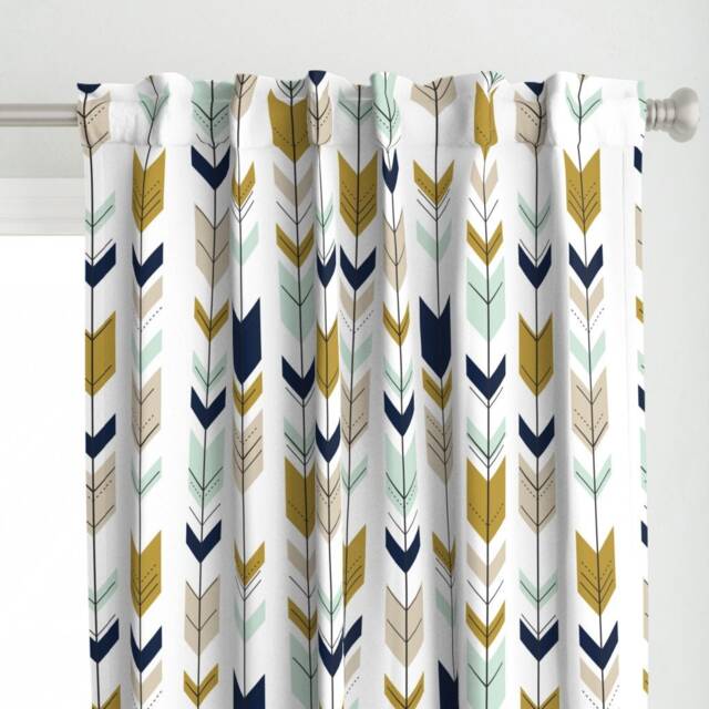 Boho Arrows Curtain Panel - Tribal Southwestern Bohemian Nursery Boy Custom Fletching By Littlearrowdesign - image 1