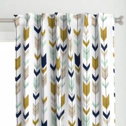 Boho Arrows Curtain Panel - Tribal Southwestern Bohemian Nursery Boy Custom Fletching By Littlearrowdesign - thumbnail 1