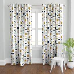 Boho Arrows Curtain Panel - Tribal Southwestern Bohemian Nursery Boy Custom Fletching By Littlearrowdesign - thumbnail 2