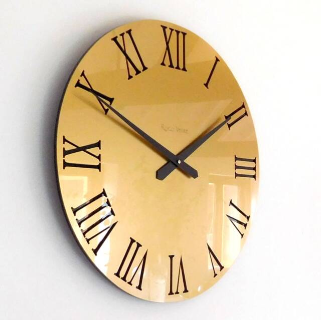 Gold & Black Acrylic Roman Wall Clock - image 1