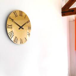 Gold & Black Acrylic Roman Wall Clock - thumbnail 2