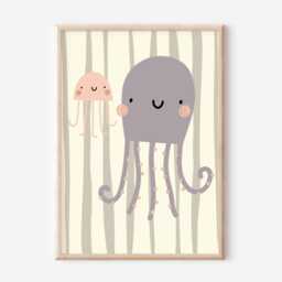 Jellyfish & Octopus Print. Kids Under The Sea Print Perfect For A Playroom, Kids Room Or Nursery - Print Only - thumbnail 3