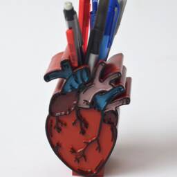 Anatomical Human Heart Pen Holder, Heart Decor, Doctor, Medical, Science, Medical Pen Anatomy, Hand Painted - thumbnail 3