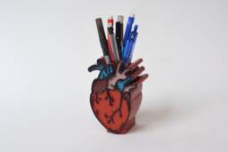 Anatomical Human Heart Pen Holder, Heart Decor, Doctor, Medical, Science, Medical Pen Anatomy, Hand Painted