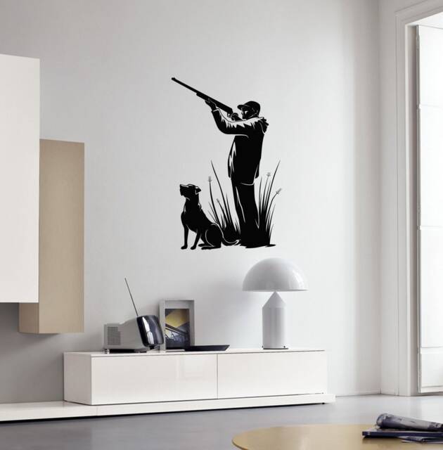 Vinyl Wall Decal Man Dog Hobby Interior Stickers Mural - #2886Di - image 1