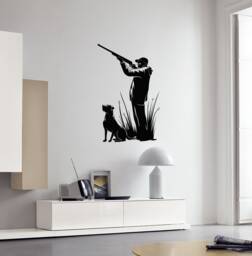 Vinyl Wall Decal Man Dog Hobby Interior Stickers Mural - #2886Di - thumbnail 1