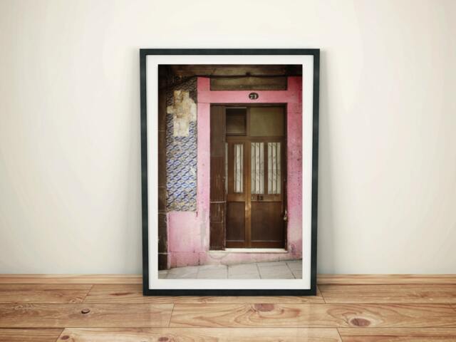 Pink Door Printable Art, Wall Art Print, Large Digital Download, Travel Poster Printable, Portugal - image 1