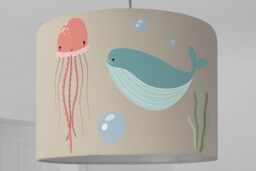 Lampshade Nursery Marine Animals Whale Turtle Fish Baby Lamp Children's Cream