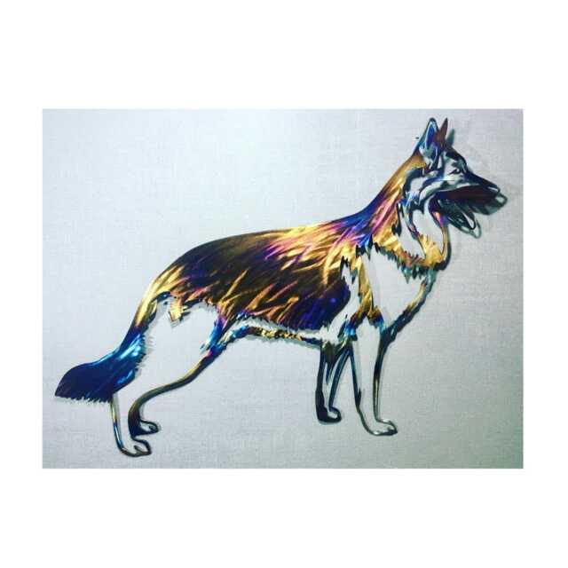 German Shepherd Metal Wall Art Alsatian Dog Memorial Plaque - image 1