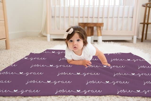 Personalized Swaddle Baby Blanket Gifts Shower Gift Newborn Watch Me Grow Monogram - image 1