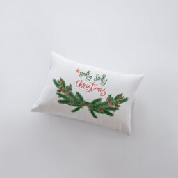 Holly Jolly Christmas With Garland Pillow Cover - 18x12 Decor Home D??cor Aesthetic Room Elegant Luxury - thumbnail 3