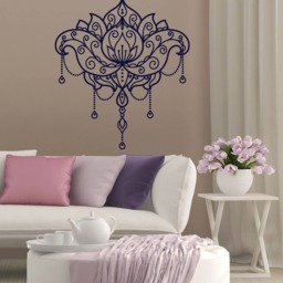 Lotus Flower Vinyl Decal Boho Mandala Sticker For Wall, Laptop, Car - thumbnail 3