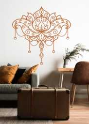 Lotus Flower Vinyl Decal Boho Mandala Sticker For Wall, Laptop, Car