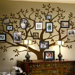 Family Tree Wall Decal -Tree Decal - Photo Frame Sticker, Living Room Decal, Home Decor - thumbnail 2