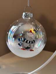 Hand Painted Penguin Glass Bauble - thumbnail 1