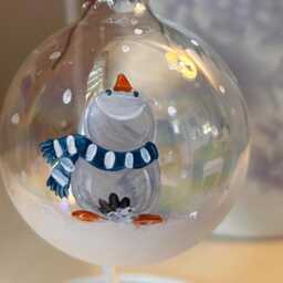 Hand Painted Penguin Glass Bauble - thumbnail 4