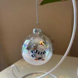 Hand Painted Penguin Glass Bauble - thumbnail 3