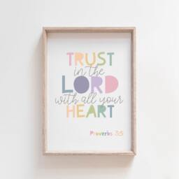 Set Of 3 Kids Bible Verse Prints, Christian Wall Art, Nursery Sunday School Decor, Scripture Posters, Church - thumbnail 2