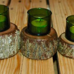 Trio Of Candle/Votive Holders - Black Walnut - thumbnail 2
