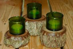 Trio Of Candle/Votive Holders - Black Walnut - thumbnail 1