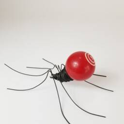 Red Three Pool Ball Spider Repurposed Art, Free Shipping in Us - thumbnail 3