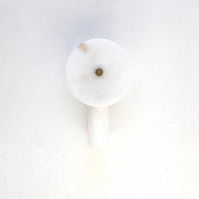 Brass Wall Sconce Light -Vanity Light-Brass Light - With Alabaster Shade, Ul Listed No.0186 - image 1