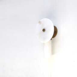 Brass Wall Sconce Light -Vanity Light-Brass Light - With Alabaster Shade, Ul Listed No.0186 - thumbnail 2