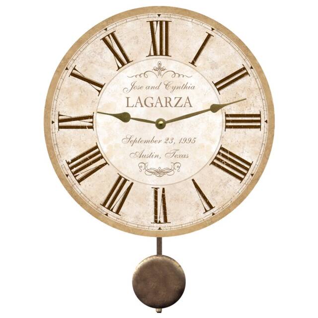 Pendulum Wedding Clock - Personalized Clock - image 1