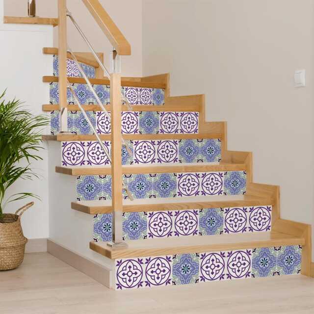 Decals Bathroom Purple Tile Set Of 24 Tiles Decals Stickers For Walls Kitchen Bathroom Wall N8 - image 1