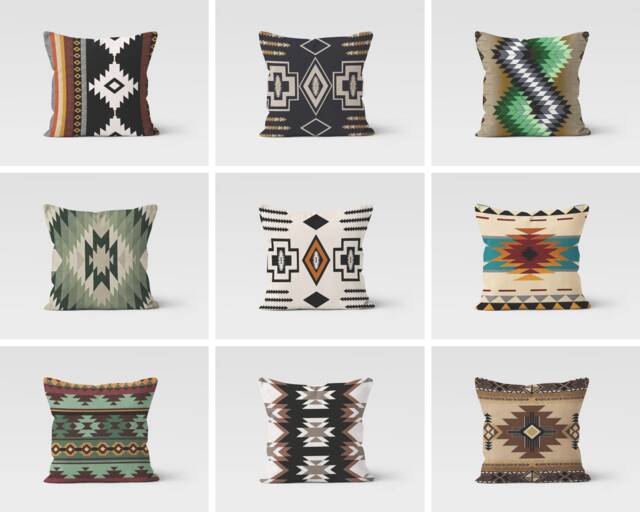 Turkish Style Kilim Print Cushion Cover-Rug Design Pillow-Authentic Cover-Home Decor Cushion-Gift For Her Cushion-Handmade Material - image 1