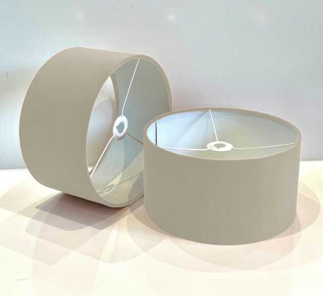 New Handmade Mink Velvet Drum Lamp Shade Suitable For Tables & Ceilings With White Lining All Shapes Available Sizes On Demand - image 1