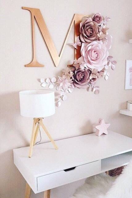Paper Flowers For Girls Nursery - Flower Wall Decor Set - image 1