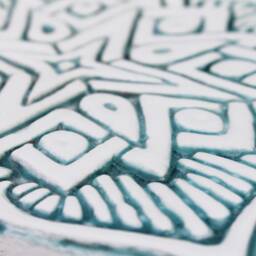 Aqua Moroccan Ceramic Tile Decorative Wall Art, Garden Decor - 15cm/5.9 - thumbnail 3