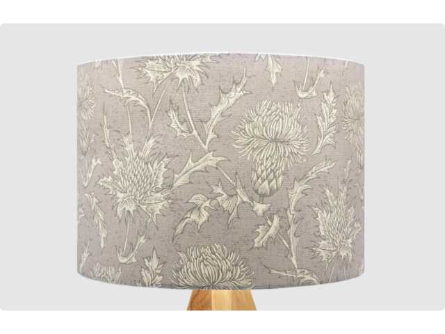 Scottish Grey Lampshade, Table Floor Lamp/Ceiling Pendant, Small Medium Large, 15cm 20cm 25cm 30cm 35cm 40cm, UK Fabric Drum Light Shade - image 1