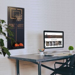 Metal Basketball Hoop Wall Decor - Modern Art, Unique Christmas Gift - thumbnail 2