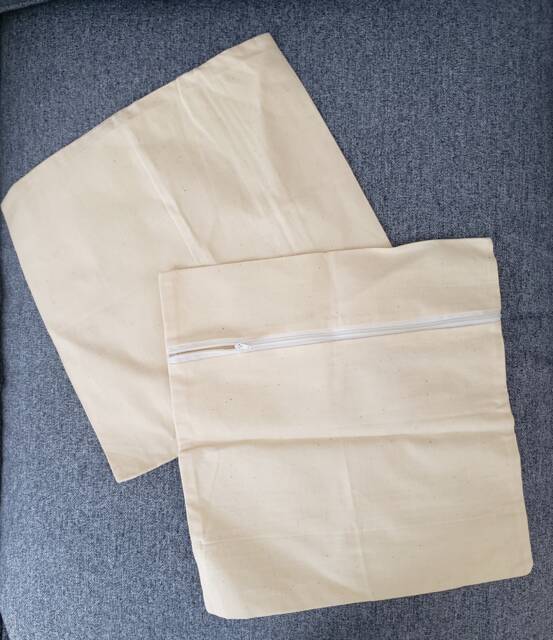 Two Square Pillow Covers - Diy Craft Supply - image 1