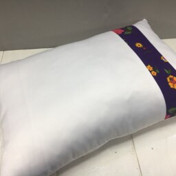 Floral Ikat Pillow Cover, Handwoven Silk Cushion - 16x24 - thumbnail 4