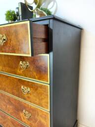 Chest Of 5 Drawers Painted in Black & Gold Now Sold Available To Commission - thumbnail 1