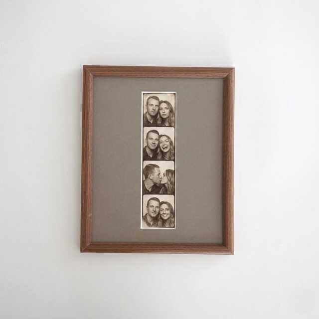 A4 Walnut Picture Frame With Mat Off-Center Opening Size 2x3 3x5 4x6 5x7 - image 1