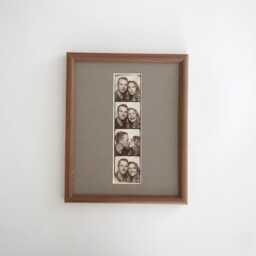 A4 Walnut Picture Frame With Mat Off-Center Opening Size 2x3 3x5 4x6 5x7 - thumbnail 1