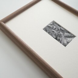 A4 Walnut Picture Frame With Mat Off-Center Opening Size 2x3 4x6 5x7 - thumbnail 3