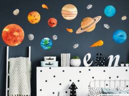 Solar System Wall Stickers - Space For Kids, Planet Decals, Outer Bedroom, Nursery & Playroom Decor - thumbnail 1