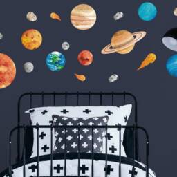 Solar System Wall Stickers - Space For Kids, Planet Decals, Outer Bedroom, Nursery & Playroom Decor - thumbnail 2