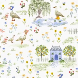 Duckling Crib Sheet Soft Green Cotton Fitted Sheet - thumbnail 3