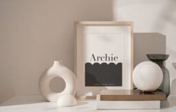 Personalised Name Scallop Detail Print, Printed On 180 Gsm Matte Finish Premium Card. Available in A4 & A3 - thumbnail 1