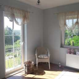 Beige Cream Balloon Curtain Short Valance Tie Up - Sheer Tulle Linen Shabby Chic Rustic Cafe Kitchen Gardinen - thumbnail 4